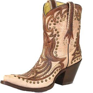 New Corral Bone/Tan Short Top Inlay - Studs G1076. Without the box.